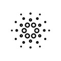 Black line icon for Cardano coin, digital and currency