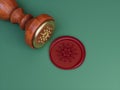 Cardano Crypto Signature Royal Approved Official Wax Seal 3D Illustration