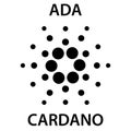 Cardano cryptocurrency blockchain icon. Virtual electronic, internet money or cryptocoin symbol, logo