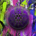 cardano Cryptocurrency coin on colorful background, cryptocurrency concept