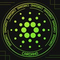 Cardano cryptocurrency vector symbol. Blockchain currency logo illustration