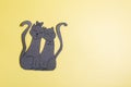 Cardboard applique romantic cats Royalty Free Stock Photo