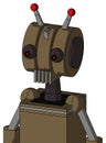 Cardboard Automaton With Multi-Toroid Head And Vent Mouth And Red Eyed And Double Led Antenna