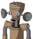 Cardboard Automaton With Vase Head And Round Mouth And Two Eyes And Three Spiked