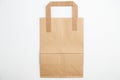 Cardboard bags on white isolated background. Top view