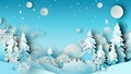christmas origami background snowflakes decoration art winter blue paper merry tree. Generative AI. Royalty Free Stock Photo