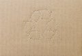 Cardboard box background with recycle symbol Royalty Free Stock Photo