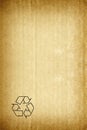 Cardboard box background with recycle symbol Royalty Free Stock Photo