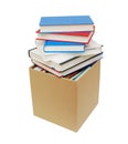Cardboard box and books Royalty Free Stock Photo