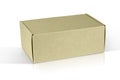 Cardboard box or brown carton is closed and isolated on a white background with clipping path. Royalty Free Stock Photo