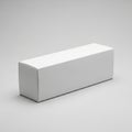 Cardboard box with clean, smooth surfaces, placed on a neutral gray Royalty Free Stock Photo