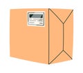 Cardboard box flat icon Bill of lading