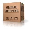 Cardboard box global international order shipping Royalty Free Stock Photo