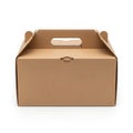 Cardboard box with handles isolated on white background Royalty Free Stock Photo
