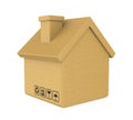 Cardboard Box House Isolated Moving House Concept