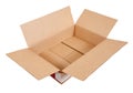 Cardboard box. Isolated over white Royalty Free Stock Photo