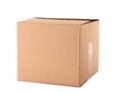 Cardboard box isolated. Mockup for design Royalty Free Stock Photo