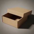 A cardboard box with a lid, Royalty Free Stock Photo