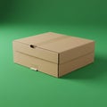 Cardboard box with a light brown, textured surface, featuring a rectangular shape and Royalty Free Stock Photo