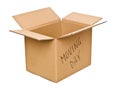 Cardboard box marked Moving Day Royalty Free Stock Photo