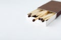 Cardboard box with matches Royalty Free Stock Photo