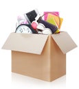 Cardboard box. moving day concept Royalty Free Stock Photo