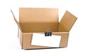 Cardboard box with note Royalty Free Stock Photo