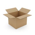 Cardboard box open and empty on white background isolated on white background Royalty Free Stock Photo