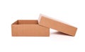 Cardboard box with an open lid. Close-up. Royalty Free Stock Photo