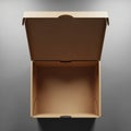 Light brown corrugated material. The box flaps are folded neat Royalty Free Stock Photo