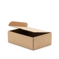 Cardboard box open top view isolated on white background Royalty Free Stock Photo