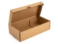 Cardboard box open top view isolated on white background Royalty Free Stock Photo