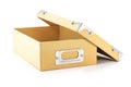 Cardboard box open up on white Royalty Free Stock Photo