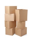 Cardboard box package moving transportation delivery stack