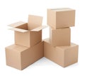 Cardboard box package moving transportation delivery stack