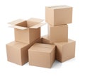 Cardboard box package moving transportation delivery stack