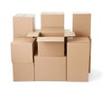 Cardboard box package moving transportation delivery stack