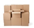 Cardboard box package moving transportation delivery stack