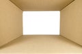 Cardboard box for parcels inside with clipping path, look inside, mock up Royalty Free Stock Photo