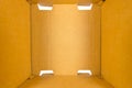 cardboard box for parcels inside, look inside, mock up Royalty Free Stock Photo