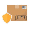 Cardboard Box Protection flat icon Royalty Free Stock Photo