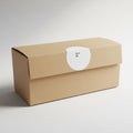 Cardboard box with a rectangular shape on a plain background. It has a matte finish a Royalty Free Stock Photo
