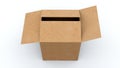 Cardboard box for sending various products, computer generated. The concept of safe transportation of goods. 3d Royalty Free Stock Photo
