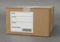 And tracking number. The label includes a barcode. The box has Royalty Free Stock Photo