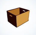 Cardboard box. Vector drawing icon