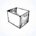 Cardboard box. Vector drawing icon
