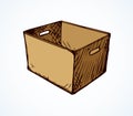 Cardboard box. Vector drawing icon