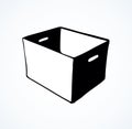 Cardboard box. Vector drawing icon