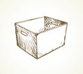 Cardboard box. Vector drawing icon