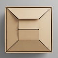 Cardboard box viewed from above, showcasing a typical corrugated structure Royalty Free Stock Photo